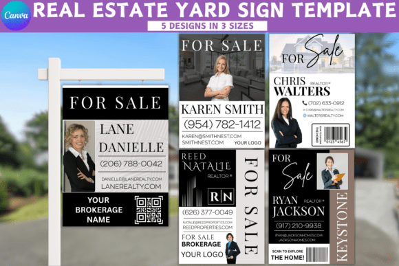 5 Real Estate Yard Sign Canva Template * FREE