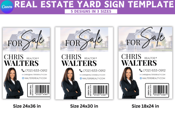 5 Real Estate Yard Sign Canva Template * FREE