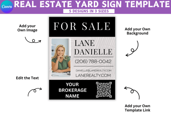 5 Real Estate Yard Sign Canva Template * FREE