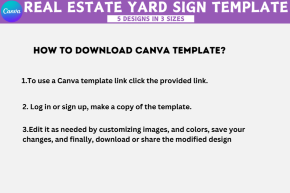 5 Real Estate Yard Sign Canva Template * FREE